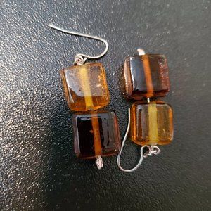 Dichroic Glass Bead Earring Drop Dangle Hook Cute